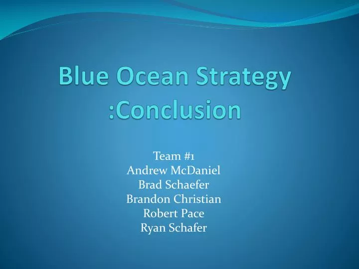 blue ocean strategy conclusion