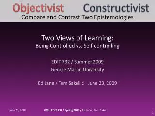 Two Views of Learning: Being Controlled vs. Self-controlling