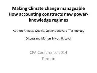 CPA C onference 2014 Toronto