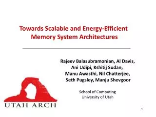 Towards Scalable and Energy-Efficient Memory System Architectures