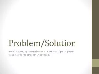 Problem/Solution