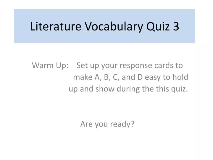 literature vocabulary quiz 3