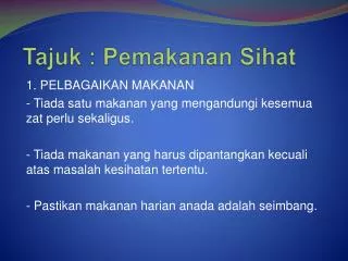 tajuk pemakanan sihat