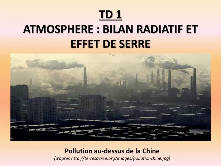 td 1 atmosphere bilan radiatif et effet de serre