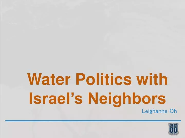 water politics with israel s neighbors