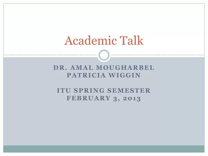 academic talk