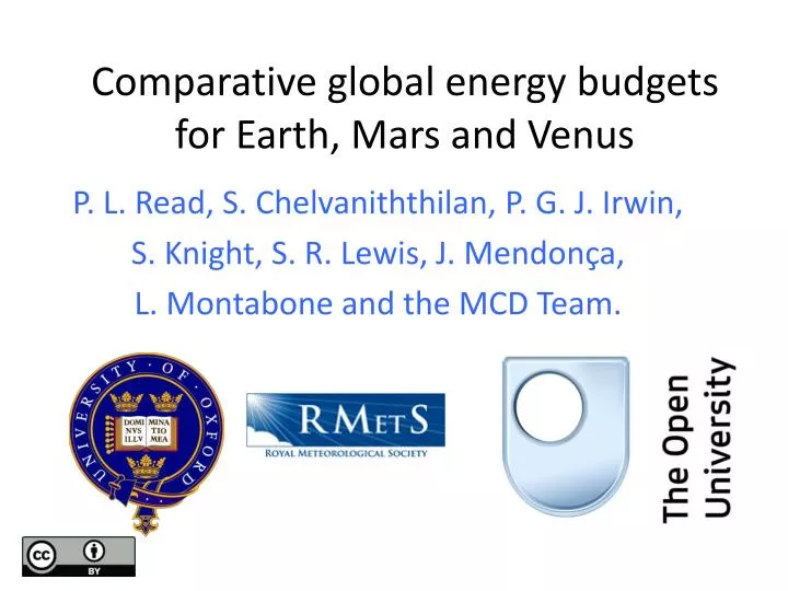 comparative global energy budgets for earth mars and venus