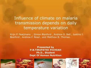 In?uence of climate on malaria transmission depends on daily temperature variation