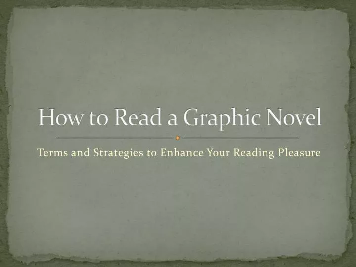 how to read a graphic novel