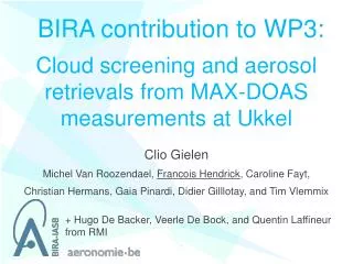 Cloud screening and aerosol retrievals from MAX-DOAS measurements at Ukkel