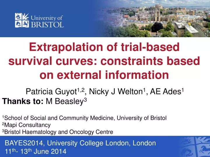 extrapolation of trial based survival curves constraints based on external information