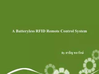 a batteryless rfid remote control system