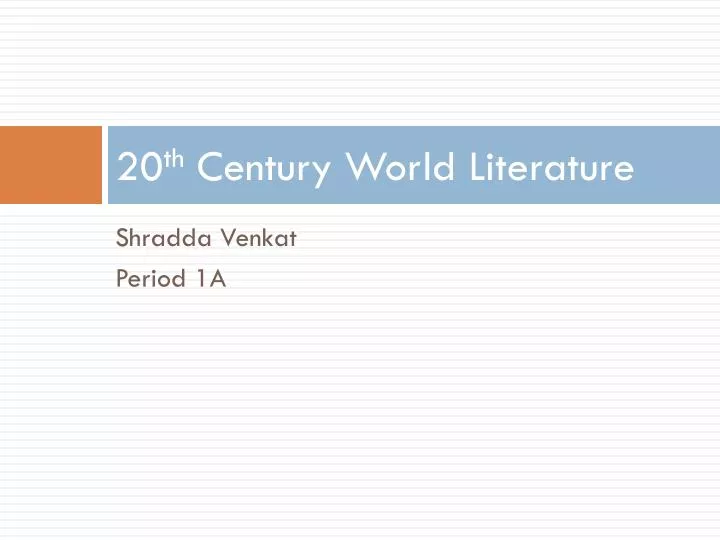 20 th century world literature