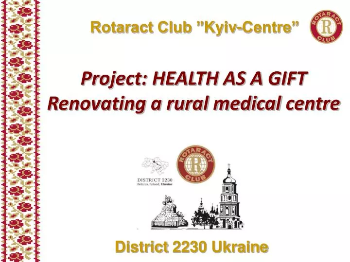project health as a gift renovating a rural medical centre