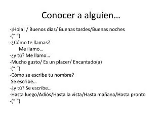 conocer a alguien
