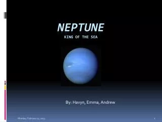 Neptune K ing of the sea