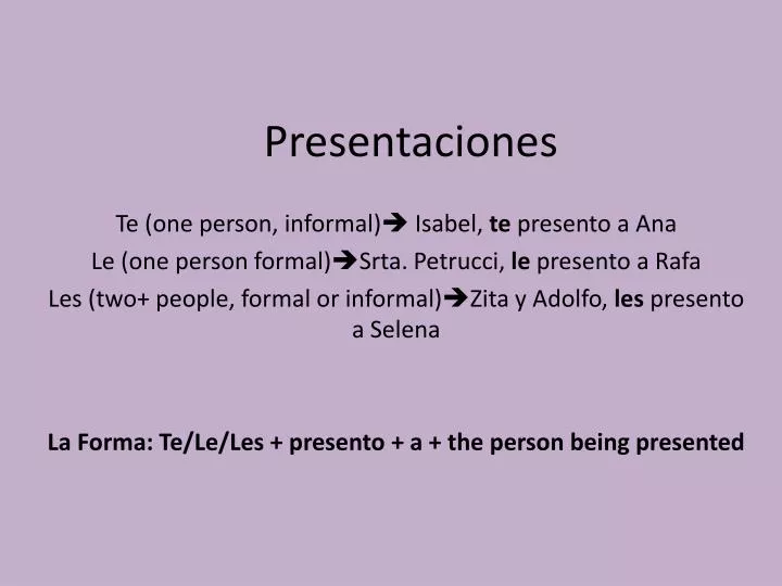 presentaciones