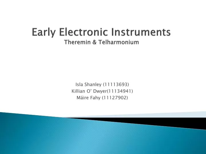 early electronic instruments theremin telharmonium
