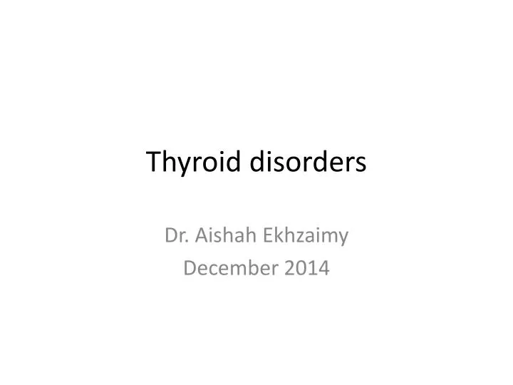 thyroid disorders