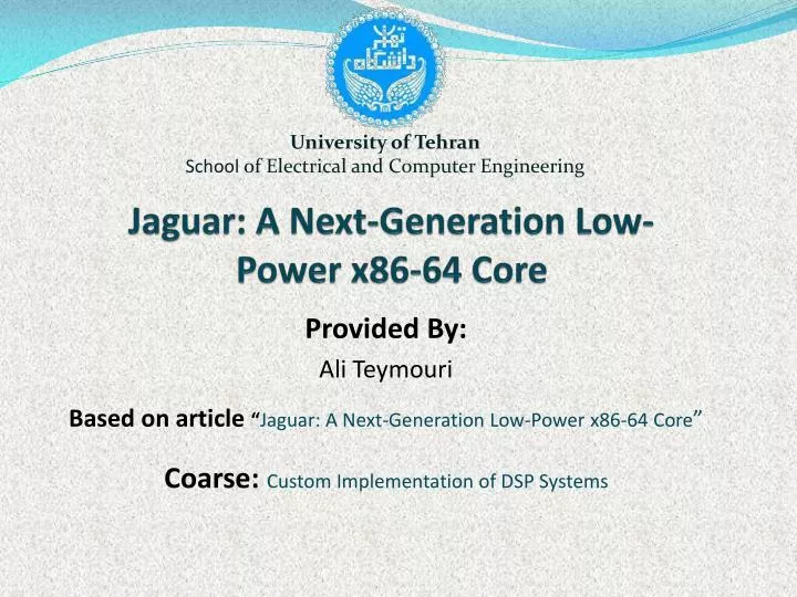 jaguar a next generation low power x86 64 core