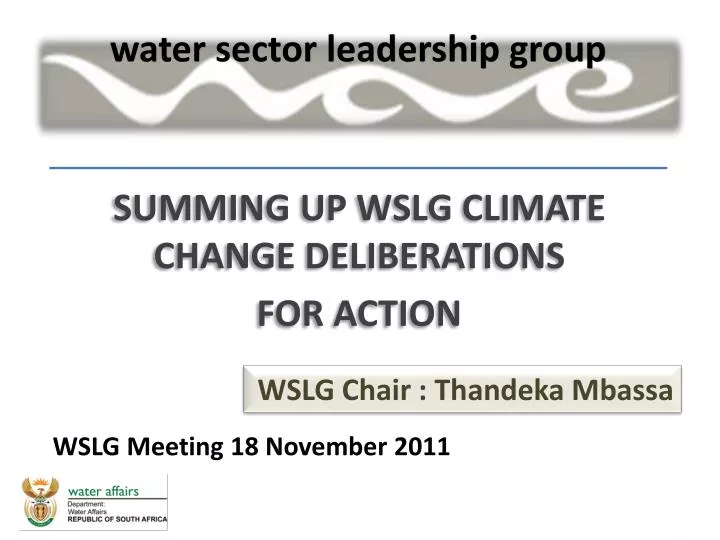 summing up wslg climate change deliberations for action