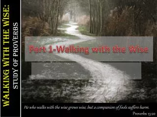 Part 1-Walking with the Wise