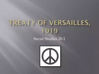 Treaty of Versailles, 1919