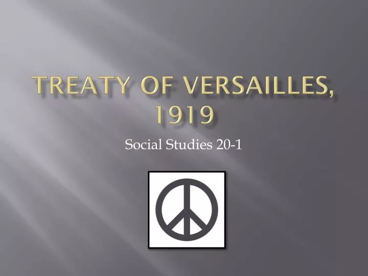 treaty of versailles 1919