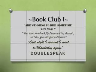 ~Book Club I~