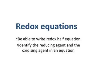 Redox equations