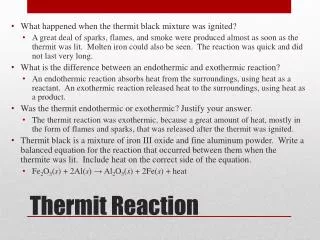 Thermit Reaction