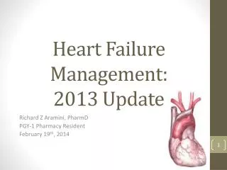 Heart Failure Management : 2013 Update