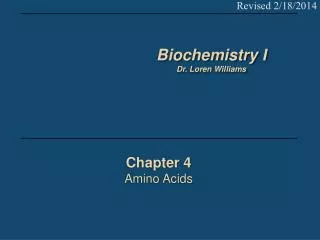 Chapter 4 Amino Acids