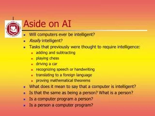Aside on AI