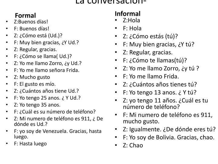 la conversacion