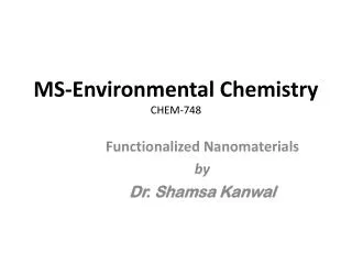 MS-Environmental Chemistry CHEM-748