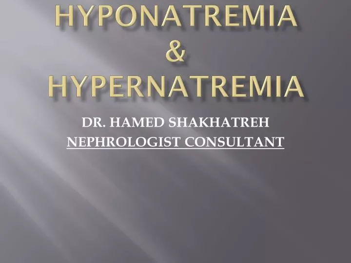 hyponatremia hypernatremia