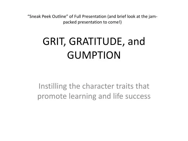 grit gratitude and gumption