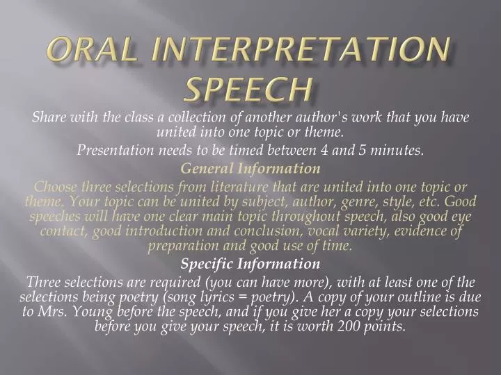 oral interpretation speech