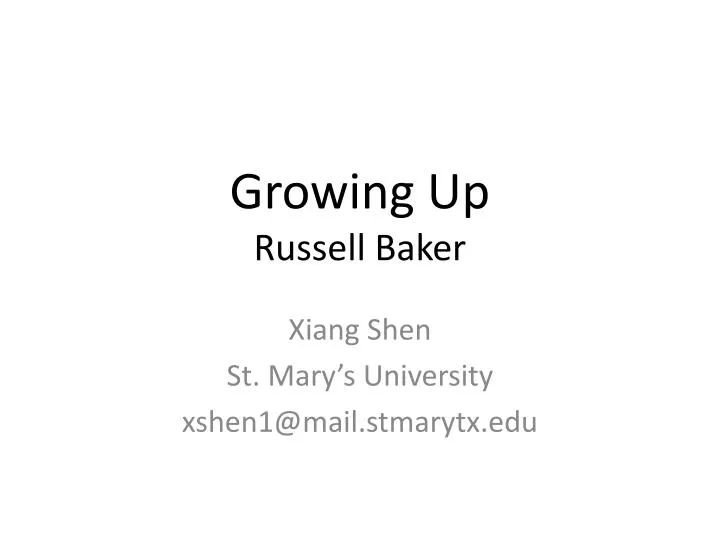 growing up russell baker