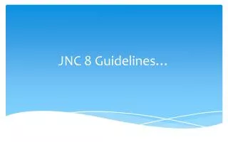 jnc 8 guidelines