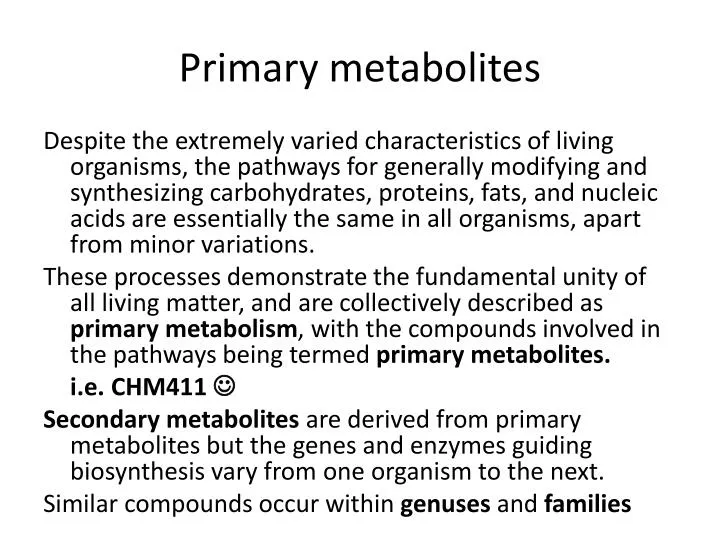 primary metabolites
