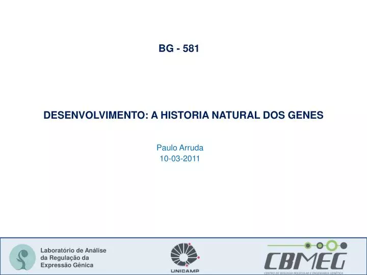 desenvolvimento a historia natural dos genes