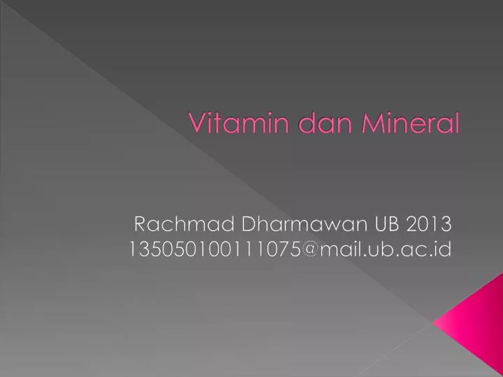 vitamin dan mineral