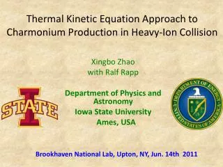 Thermal Kinetic Equation Approach to Charmonium Production in Heavy-Ion Collision
