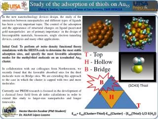 Study of the adsorption of thiols on Au 55