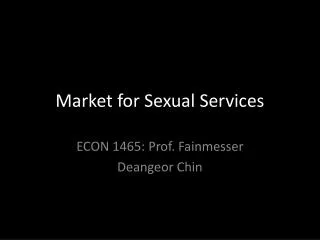 Market for Sexual Services