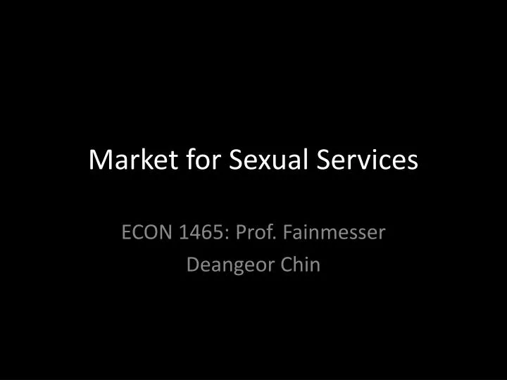market for sexual services