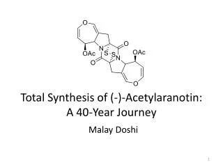 Total Synthesis of (-)- Acetylaranotin : A 40-Year Journey