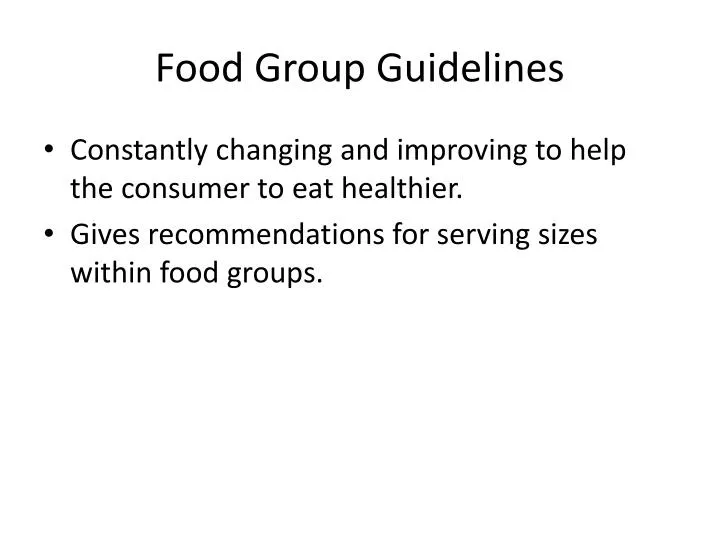 food group guidelines